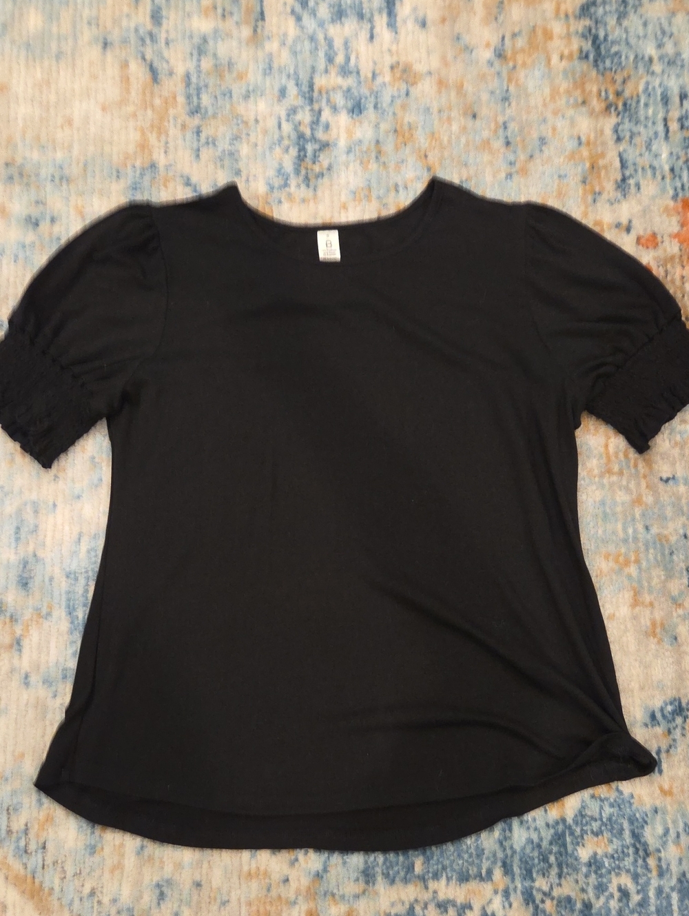 Black Women's Puff-Sleeve Top